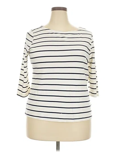 Pre-owned Croft & Barrow 3/4 Sleeve T-shirt In White