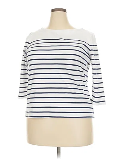 Pre-owned Croft & Barrow 3/4 Sleeve T-shirt In White
