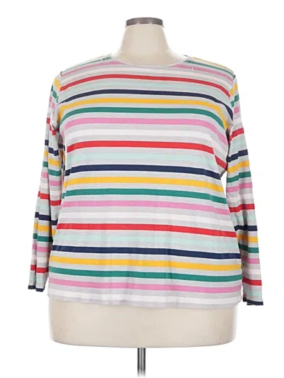 Pre-owned Croft & Barrow 3/4 Sleeve T-shirt In White