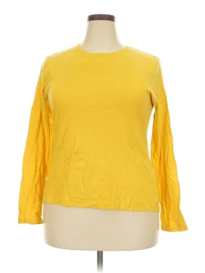 Pre-owned Croft & Barrow 3/4 Sleeve T-shirt In Yellow
