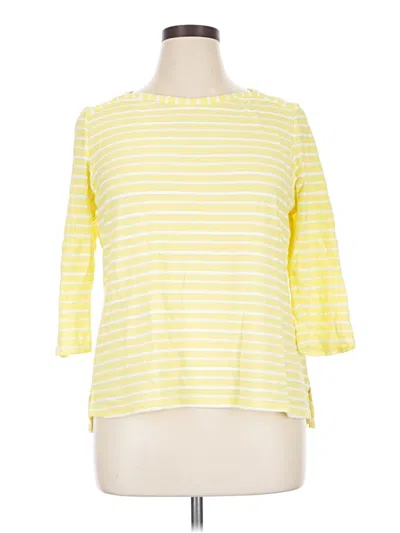 Pre-owned Croft & Barrow 3/4 Sleeve T-shirt In Yellow