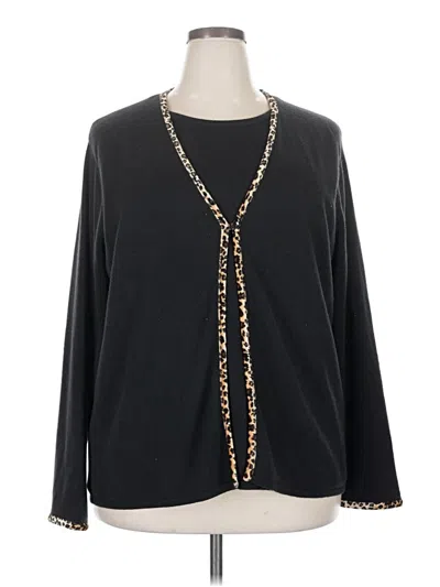 Pre-owned Croft & Barrow Cardigan Sweater In Black