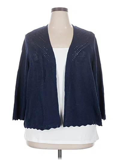 Pre-owned Croft & Barrow Cardigan Sweater In Blue
