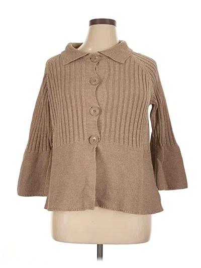 Pre-owned Croft & Barrow Cardigan Sweater In Brown