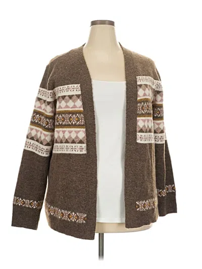 Pre-owned Croft & Barrow Cardigan Sweater In Brown
