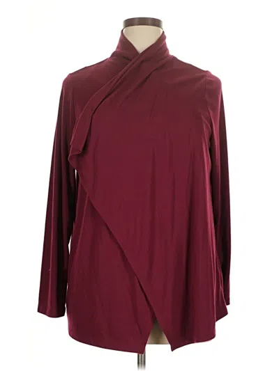 Pre-owned Croft & Barrow Cardigan Sweater In Burgundy