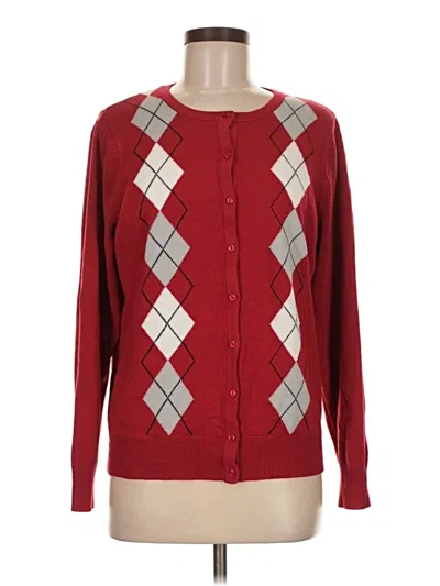 Pre-owned Croft & Barrow Cardigan Sweater In Burgundy