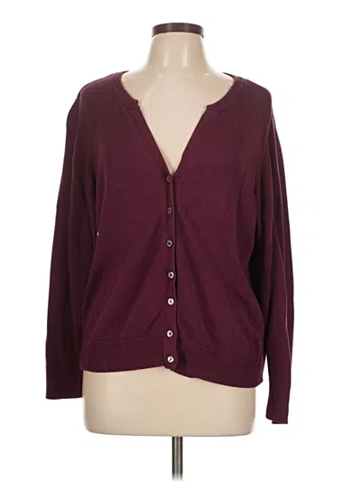 Pre-owned Croft & Barrow Cardigan Sweater In Burgundy