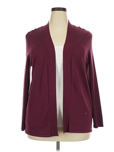 Pre-owned Croft & Barrow Cardigan Sweater In Burgundy