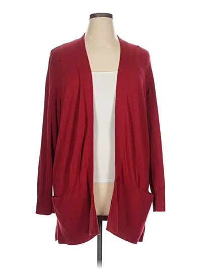 Pre-owned Croft & Barrow Cardigan Sweater In Burgundy