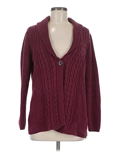 Pre-owned Croft & Barrow Cardigan Sweater In Burgundy