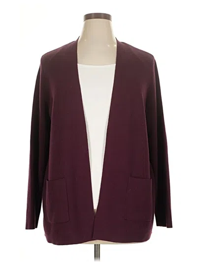 Pre-owned Croft & Barrow Cardigan Sweater In Burgundy