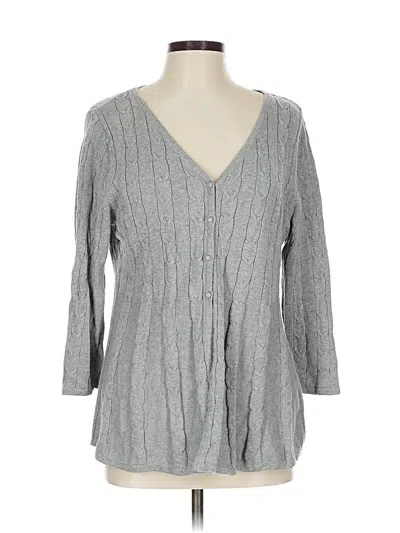 Pre-owned Croft & Barrow Cardigan Sweater In Gray