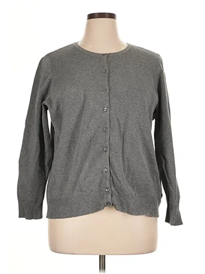 Pre-owned Croft & Barrow Cardigan Sweater In Gray