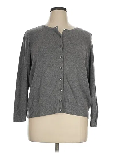 Pre-owned Croft & Barrow Cardigan Sweater In Gray