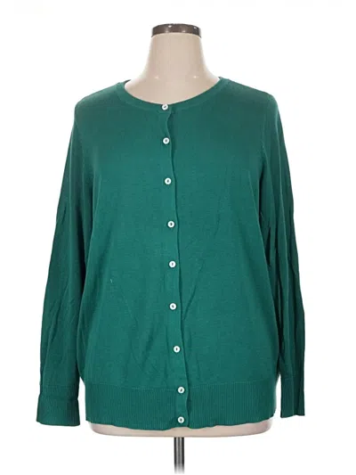 Pre-owned Croft & Barrow Cardigan Sweater In Green