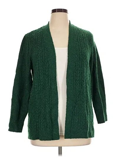 Pre-owned Croft & Barrow Cardigan Sweater In Green