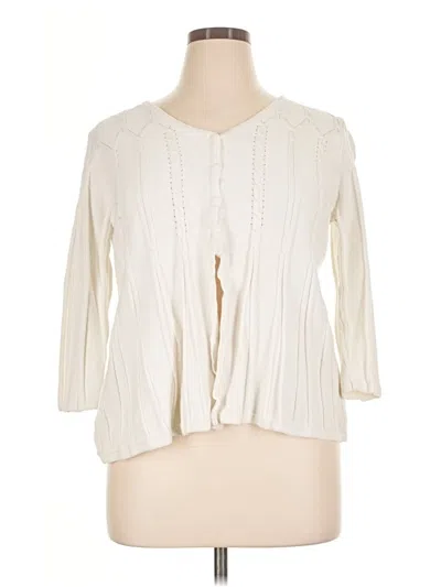 Pre-owned Croft & Barrow Cardigan Sweater In Ivory