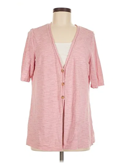 Pre-owned Croft & Barrow Cardigan Sweater In Pink