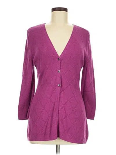 Pre-owned Croft & Barrow Cardigan Sweater In Purple