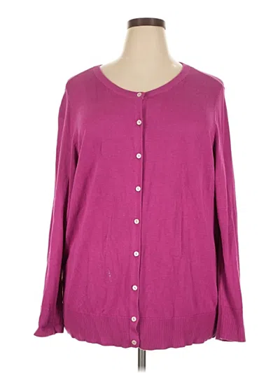Pre-owned Croft & Barrow Cardigan Sweater In Purple