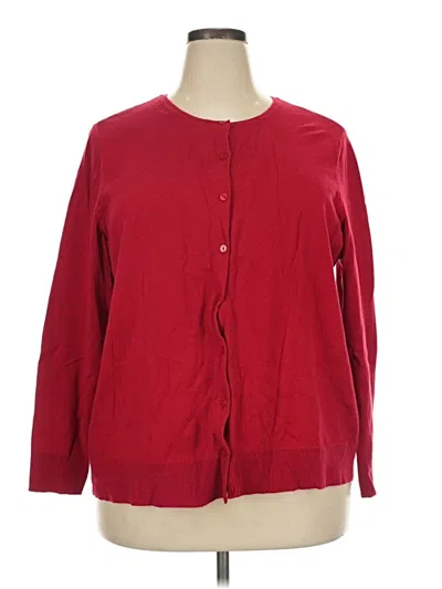 Pre-owned Croft & Barrow Cardigan Sweater In Red