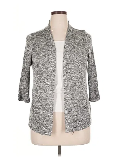 Pre-owned Croft & Barrow Cardigan Sweater In Silver