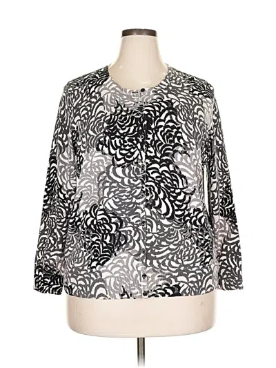 Pre-owned Croft & Barrow Cardigan Sweater In Silver