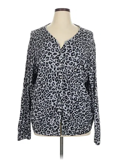 Pre-owned Croft & Barrow Cardigan Sweater In Silver