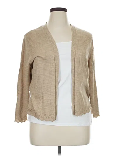 Pre-owned Croft & Barrow Cardigan Sweater In Tan