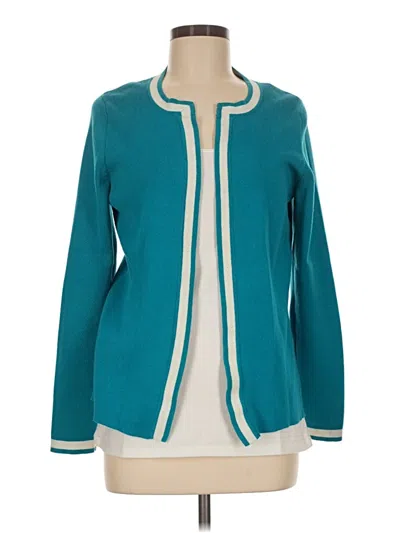 Pre-owned Croft & Barrow Cardigan Sweater In Teal