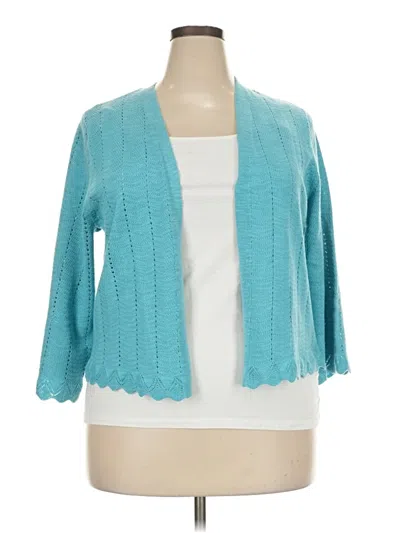 Pre-owned Croft & Barrow Cardigan Sweater In Teal