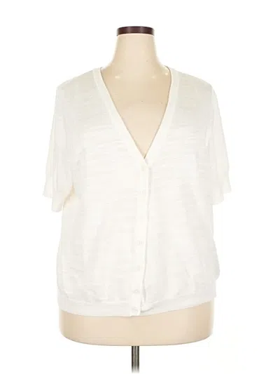 Pre-owned Croft & Barrow Cardigan Sweater In White