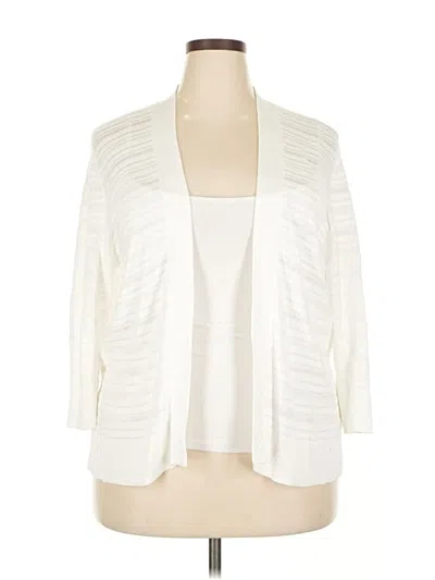 Pre-owned Croft & Barrow Cardigan Sweater In White