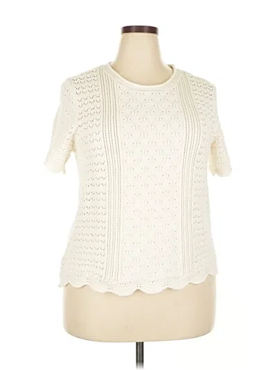Pre-owned Croft & Barrow Cardigan Sweater In White