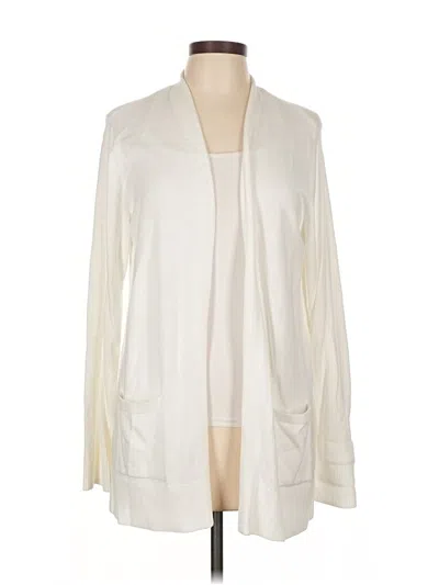 Pre-owned Croft & Barrow Cardigan Sweater In White