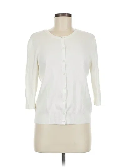 Pre-owned Croft & Barrow Cardigan Sweater In White