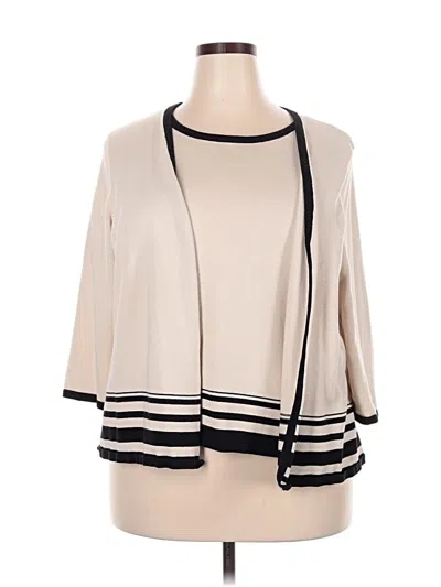 Pre-owned Croft & Barrow Cardigan Sweater In White