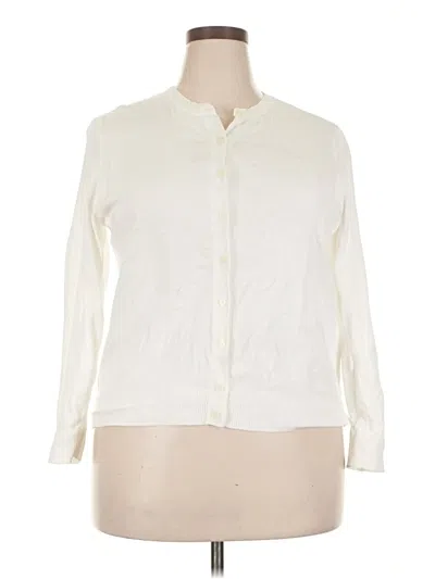 Pre-owned Croft & Barrow Cardigan Sweater In White