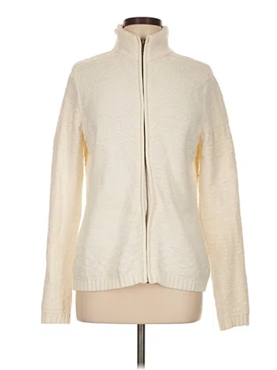 Pre-owned Croft & Barrow Cardigan Sweater In White