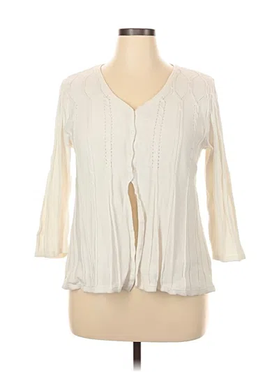 Pre-owned Croft & Barrow Cardigan Sweater In White