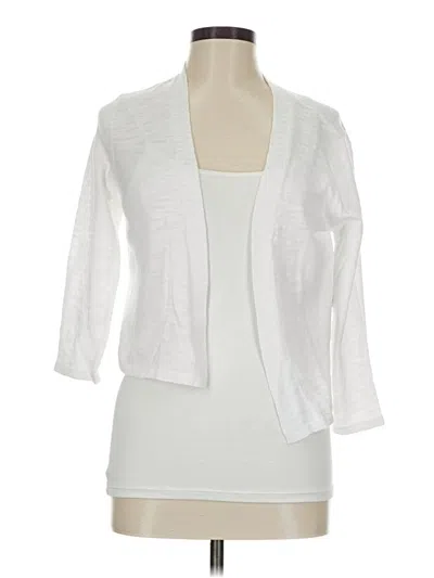 Pre-owned Croft & Barrow Cardigan Sweater In White