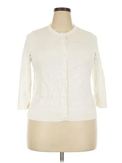 Pre-owned Croft & Barrow Cardigan Sweater In White