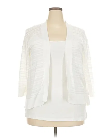 Pre-owned Croft & Barrow Cardigan Sweater In White