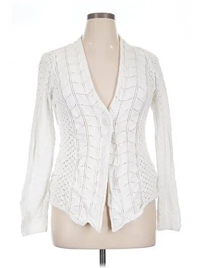 Pre-owned Croft & Barrow Cardigan Sweater In White