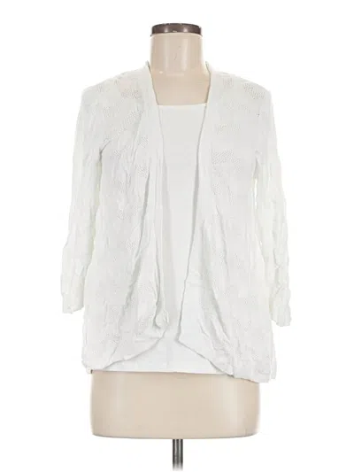 Pre-owned Croft & Barrow Cardigan Sweater In White