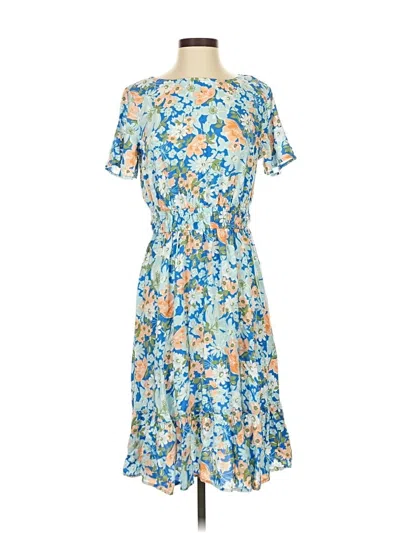 Pre-owned Croft & Barrow Casual Dress In Blue