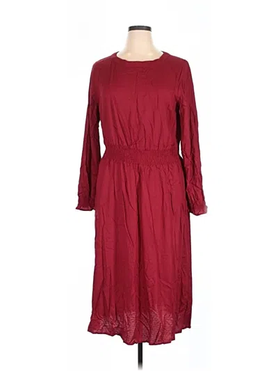 Pre-owned Croft & Barrow Casual Dress In Burgundy