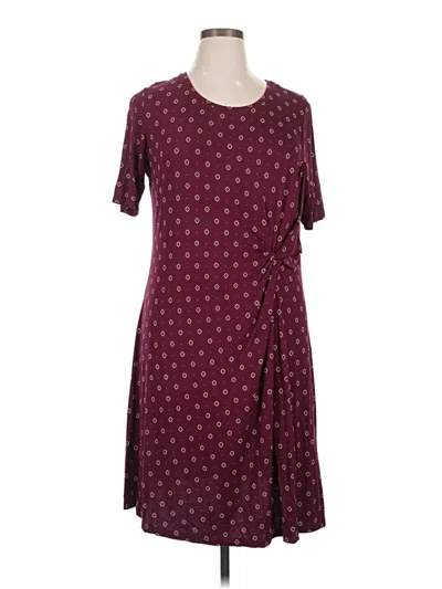 Pre-owned Croft & Barrow Casual Dress In Burgundy