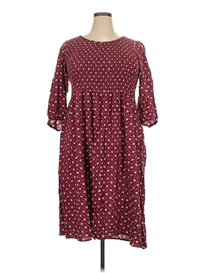 Pre-owned Croft & Barrow Casual Dress In Burgundy